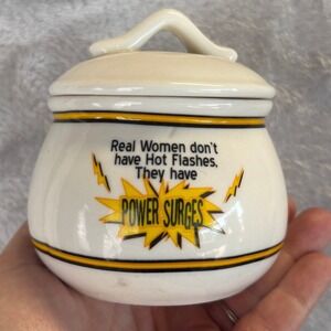 Perimenopause Menopause Joke Trinket Jar Hinged Lid Power‎ Surges Women Gift